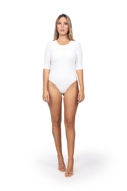 Camila's White Open Bodysuit