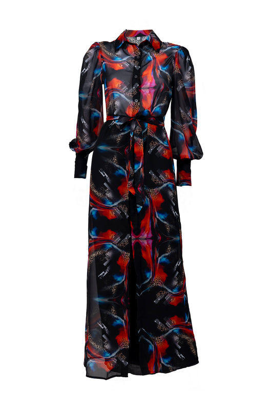 Female Printed Long Robe Dress