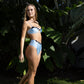 Nora Shiny Blue-Black Lace Bikini Top
