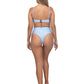 Nora Shiny Blue-Black Lace Bikini Top