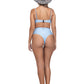 Nora Shiny Blue-Black Lace Bikini Top
